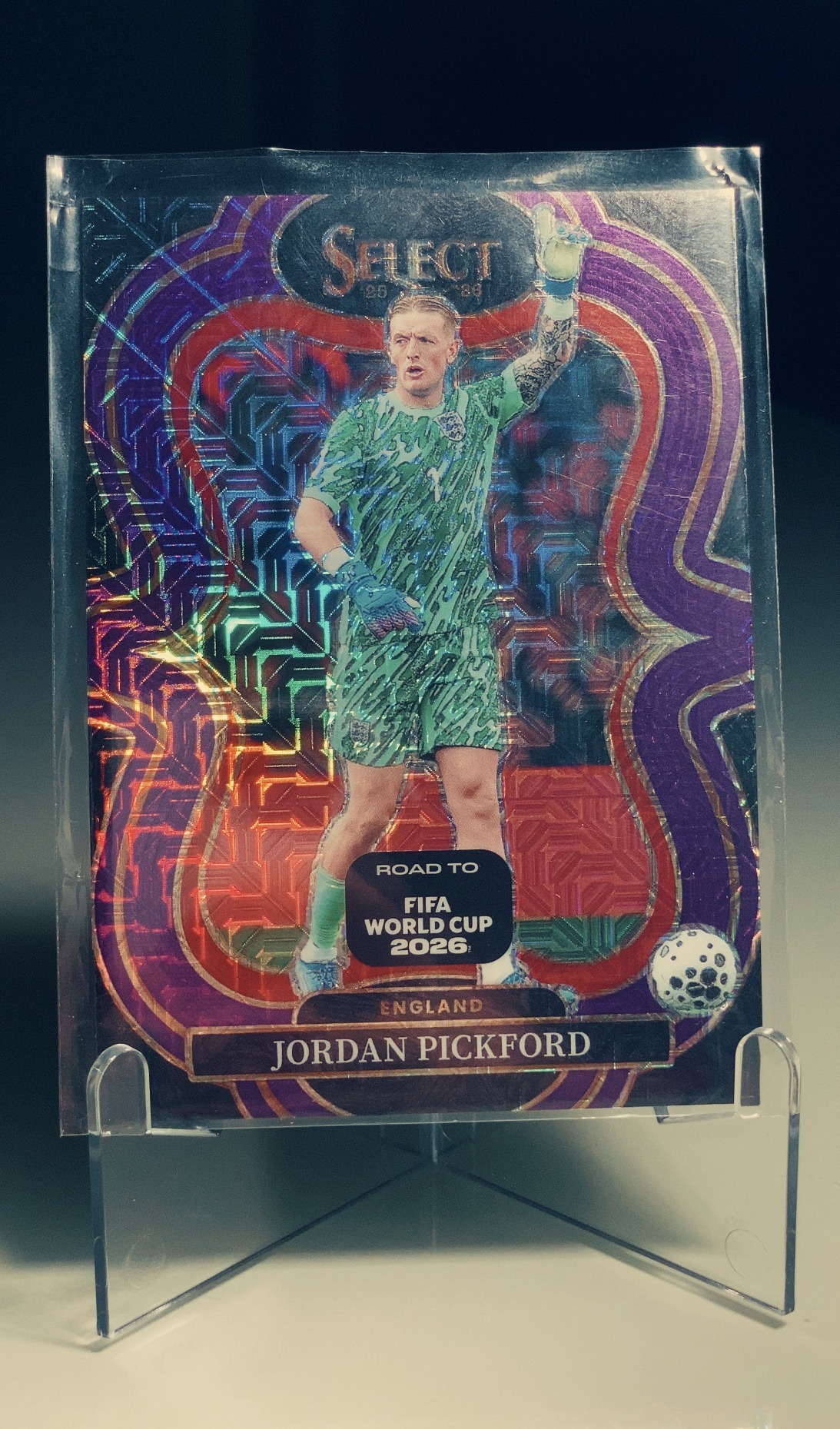 Jordan Pickford — Panini Select Road to FIFA World Cup 2026 Purple Holo