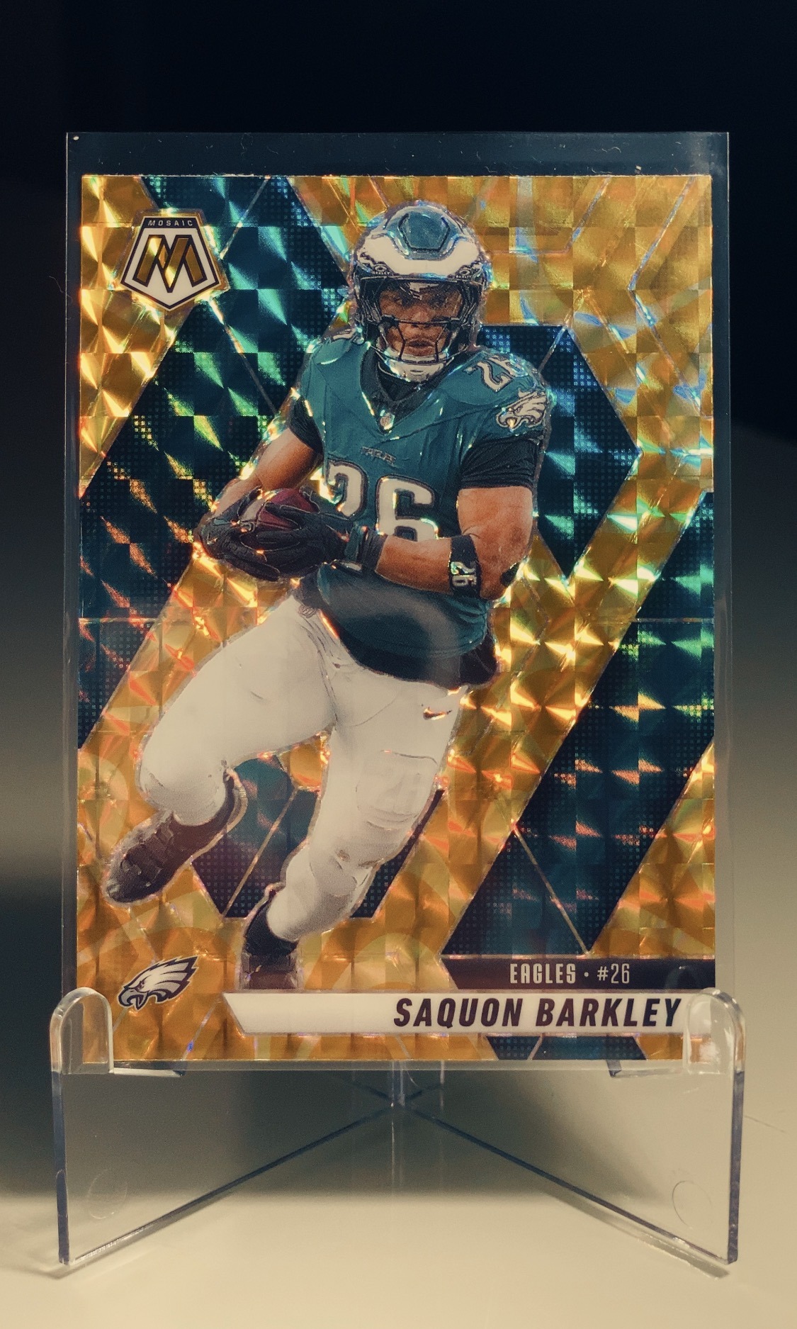 Saquon Barkley — Panini Mosaic Gold Reactive