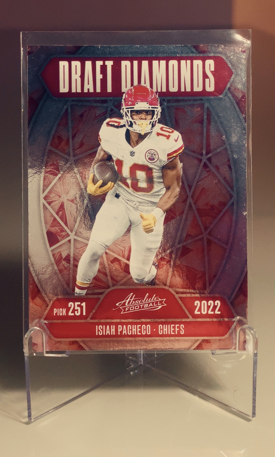 Isiah Pacheco — Panini Absolute Draft Diamonds — frente