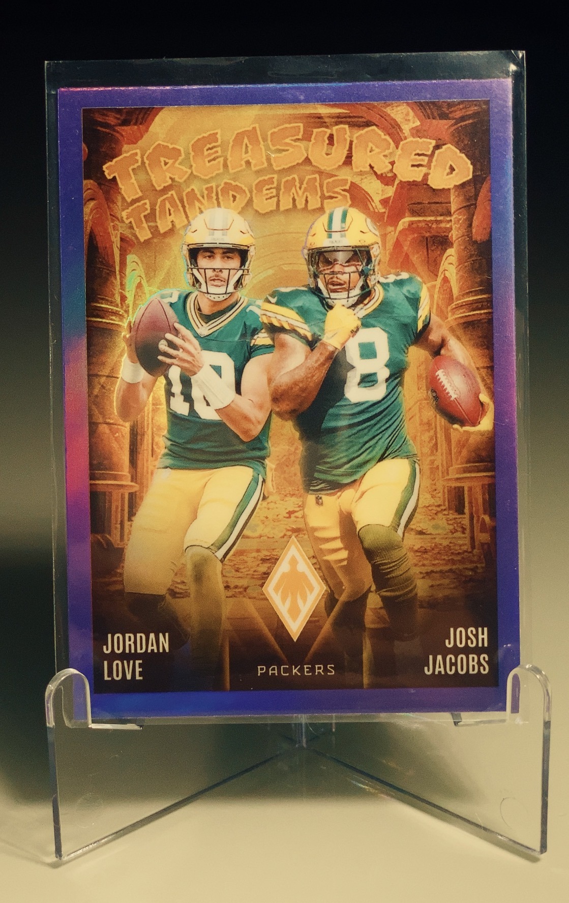 Jordan Love / Josh Jacobs — Panini Phoenix Treasured Tandems — frente