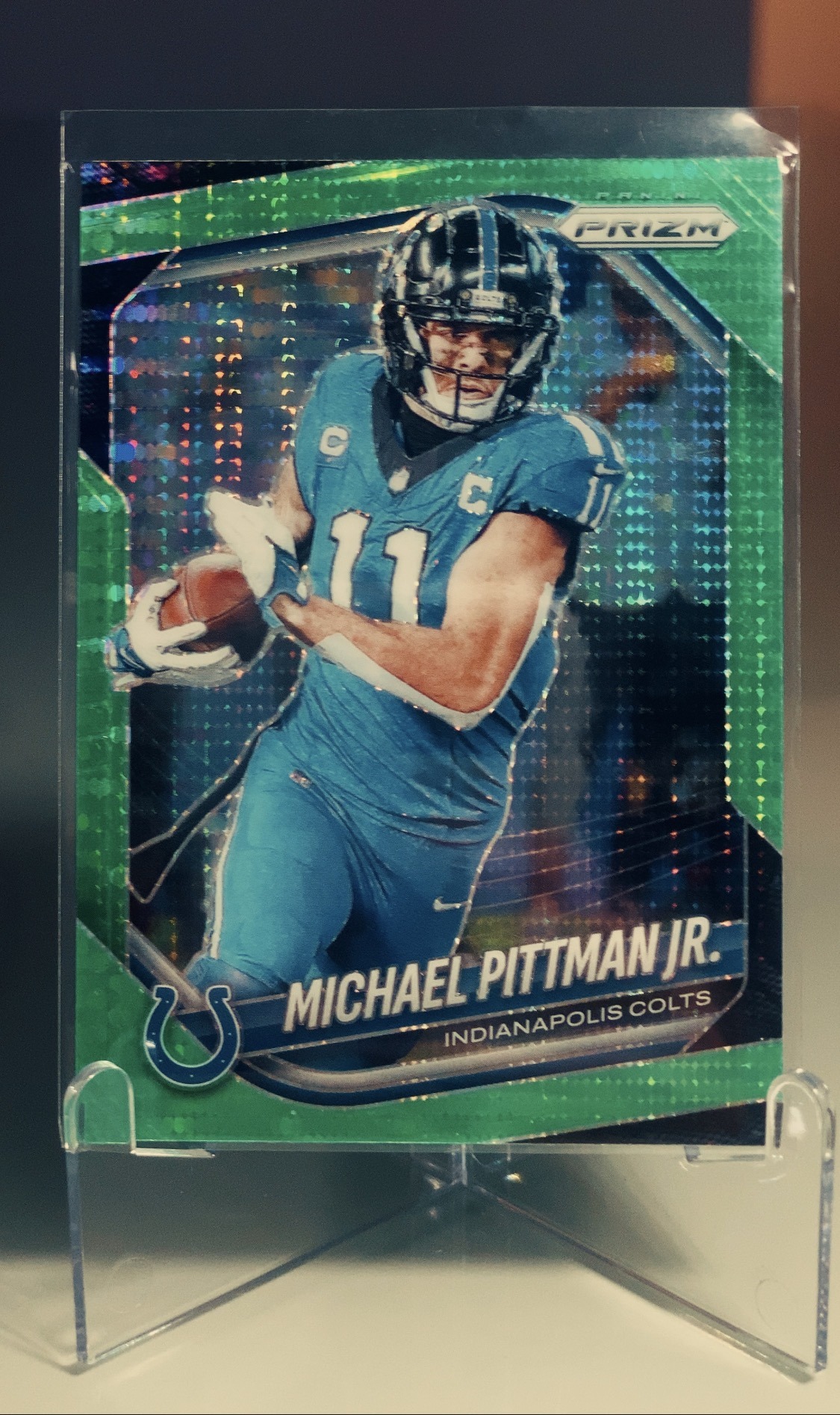 Michael Pittman Jr. — Panini Prizm Green Pulsar — frente